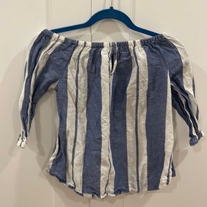 Blue and white blouse